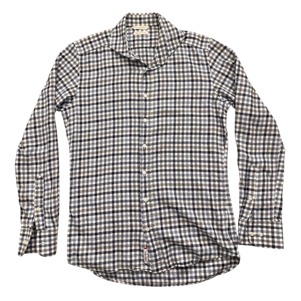 Suitsupply Mens Egyptian Cotton Gingham Shirt Leggiuno Italian Fabric 15 38